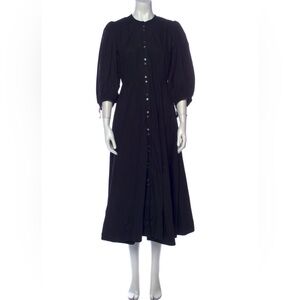 Doen Black Edessa dress with 3/4 button puff sleeves size Small